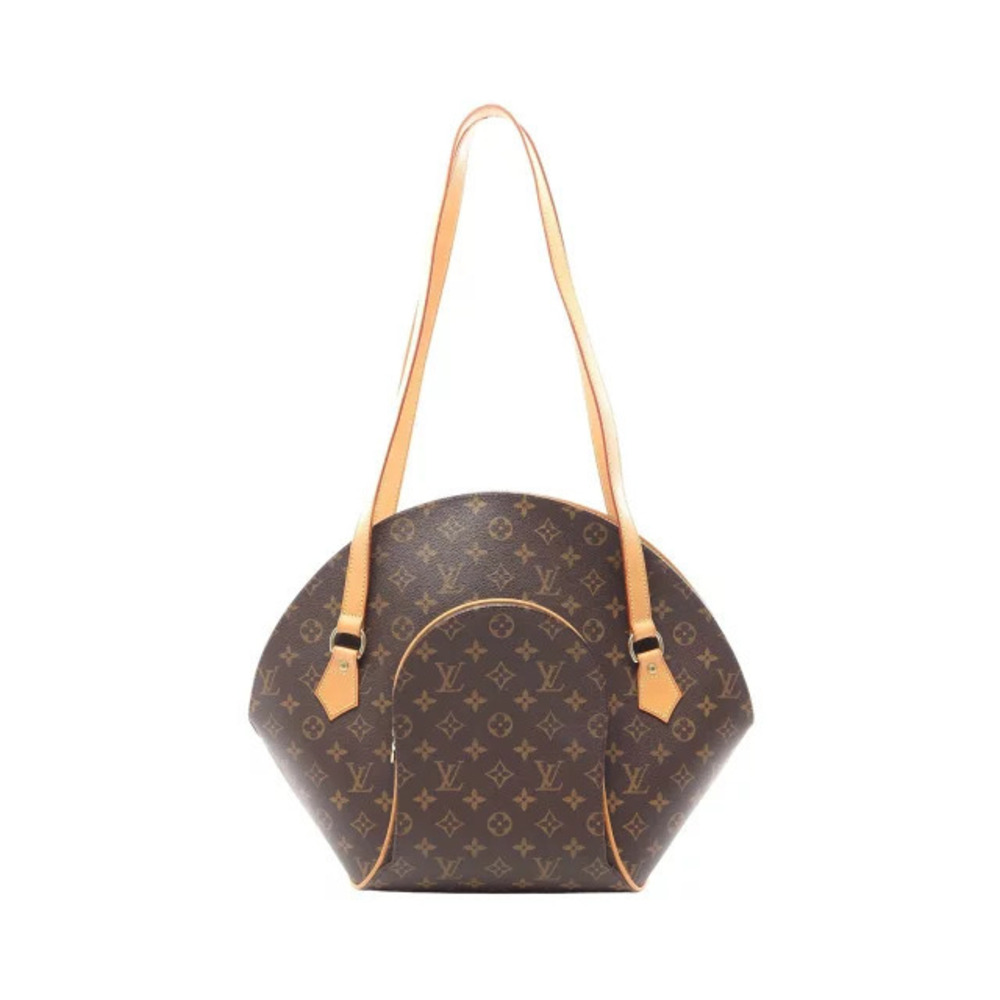 Louis Vuitton Ellipse Shopping Monogram Shoulder Bag Canvas Leather Brown